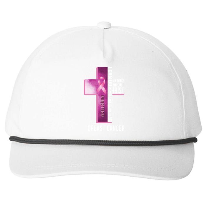 Breast Cancer I Can Do All Thing Through Christ Snapback Five-Panel Rope Hat