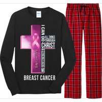 Breast Cancer I Can Do All Thing Through Christ Long Sleeve Pajama Set