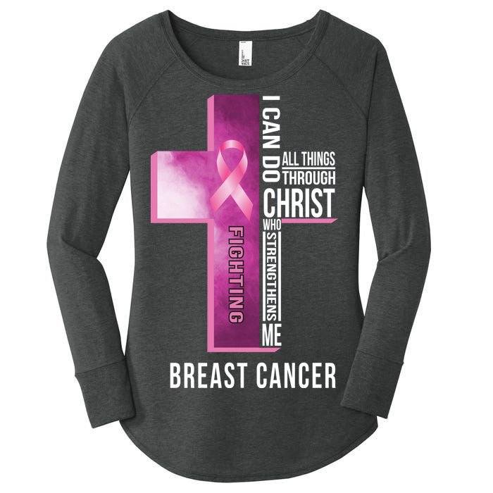 Breast Cancer I Can Do All Thing Through Christ Women's Perfect Tri Tunic Long Sleeve Shirt