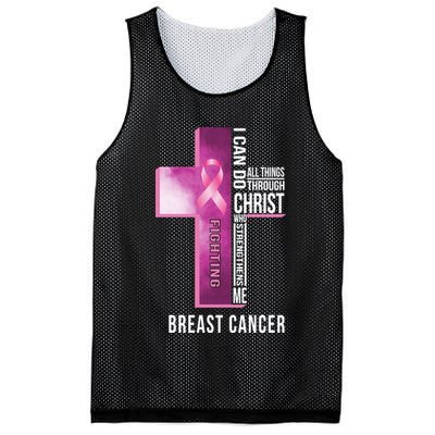 Breast Cancer I Can Do All Thing Through Christ Mesh Reversible Basketball Jersey Tank