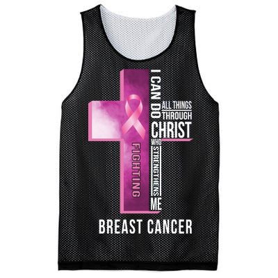 Breast Cancer I Can Do All Thing Through Christ Mesh Reversible Basketball Jersey Tank