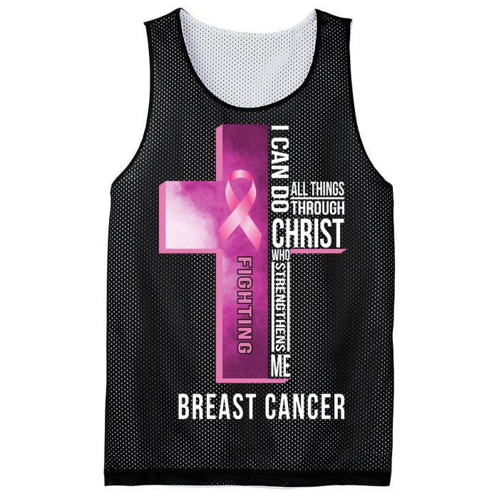 Breast Cancer I Can Do All Thing Through Christ Mesh Reversible Basketball Jersey Tank