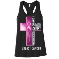 Breast Cancer I Can Do All Thing Through Christ Women's Racerback Tank