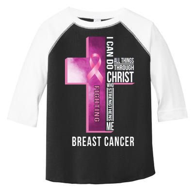 Breast Cancer I Can Do All Thing Through Christ Toddler Fine Jersey T-Shirt