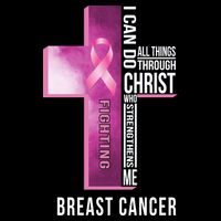 Breast Cancer I Can Do All Thing Through Christ Cropped Pullover Crew
