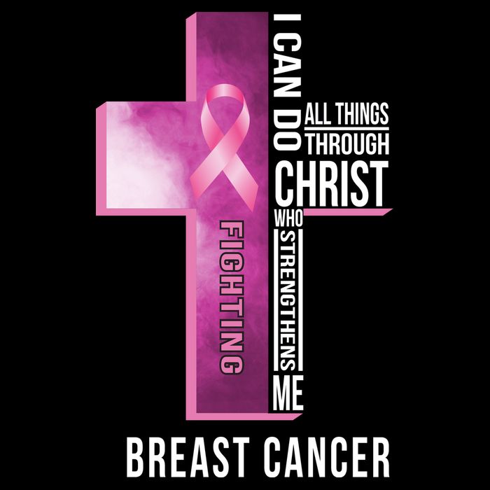 Breast Cancer I Can Do All Thing Through Christ Cropped Pullover Crew