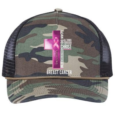 Breast Cancer I Can Do All Thing Through Christ Retro Rope Trucker Hat Cap