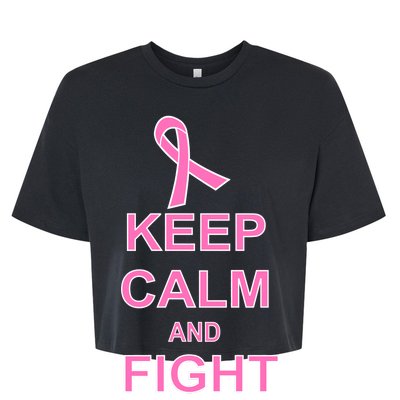 Breast Cancer Keep Calm And Fight On Bella+Canvas Jersey Crop Tee