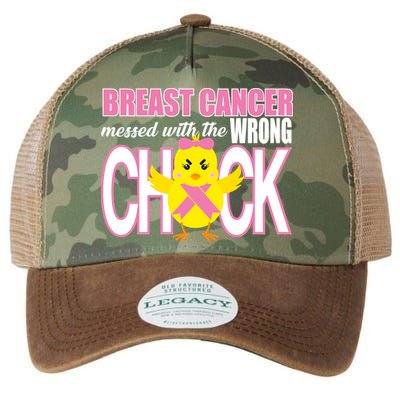 Breast Cancer Messed With The Wrong Chick Legacy Tie Dye Trucker Hat