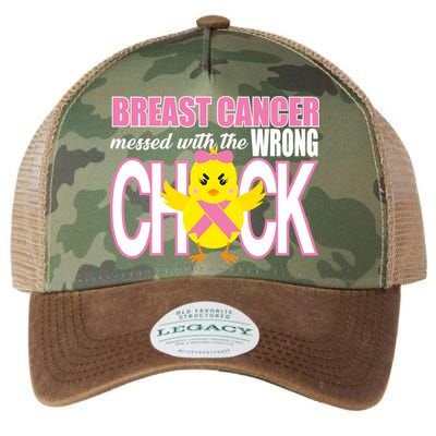 Breast Cancer Messed With The Wrong Chick Legacy Tie Dye Trucker Hat