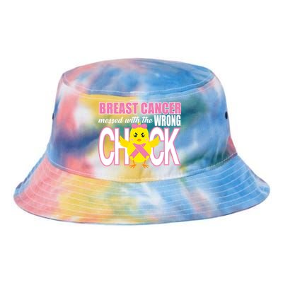 Breast Cancer Messed With The Wrong Chick Tie Dye Newport Bucket Hat