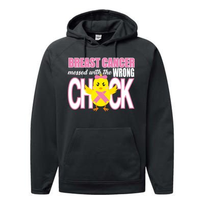 Breast Cancer Messed With The Wrong Chick Performance Fleece Hoodie