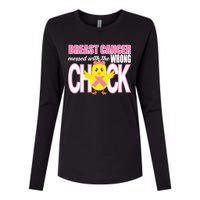 Breast Cancer Messed With The Wrong Chick Womens Cotton Relaxed Long Sleeve T-Shirt