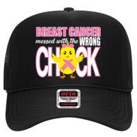 Breast Cancer Messed With The Wrong Chick High Crown Mesh Back Trucker Hat