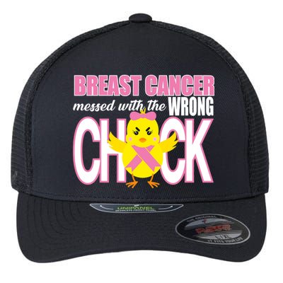 Breast Cancer Messed With The Wrong Chick Flexfit Unipanel Trucker Cap