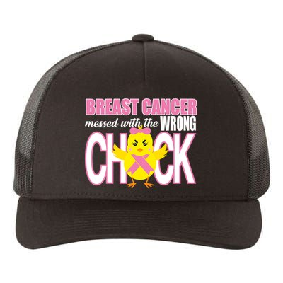 Breast Cancer Messed With The Wrong Chick Yupoong Adult 5-Panel Trucker Hat