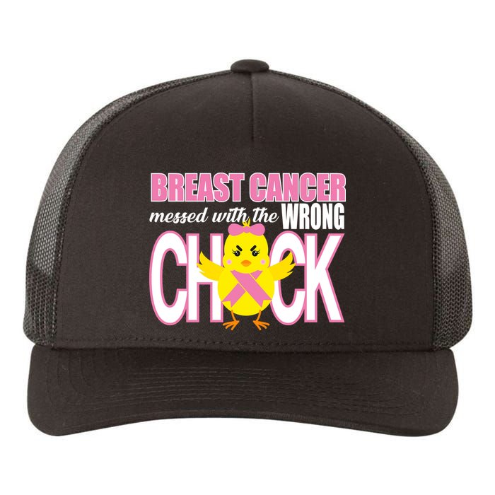 Breast Cancer Messed With The Wrong Chick Yupoong Adult 5-Panel Trucker Hat