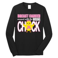 Breast Cancer Messed With The Wrong Chick Long Sleeve Shirt