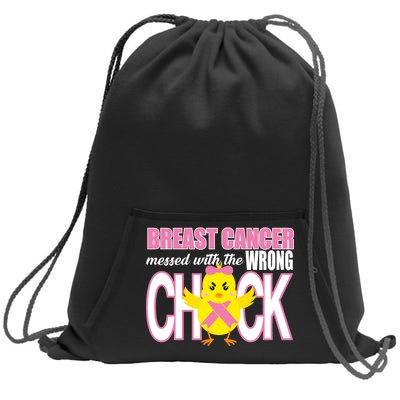 Breast Cancer Messed With The Wrong Chick Sweatshirt Cinch Pack Bag