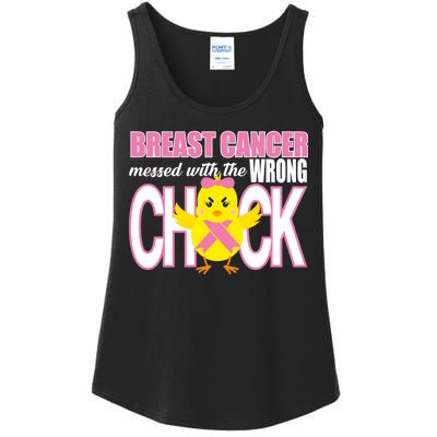 Breast Cancer Messed With The Wrong Chick Ladies Essential Tank