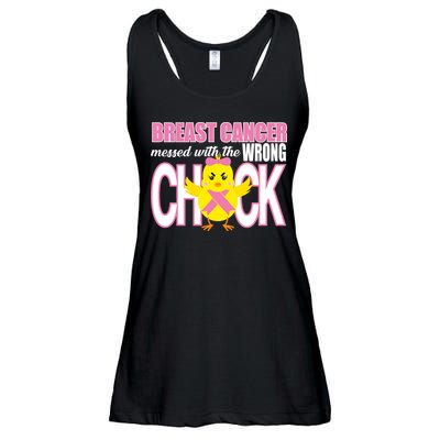 Breast Cancer Messed With The Wrong Chick Ladies Essential Flowy Tank