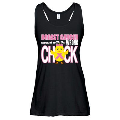 Breast Cancer Messed With The Wrong Chick Ladies Essential Flowy Tank