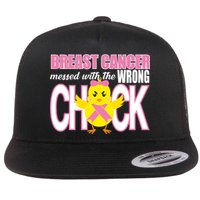 Breast Cancer Messed With The Wrong Chick Flat Bill Trucker Hat