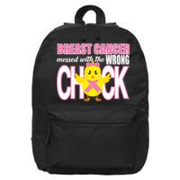 Breast Cancer Messed With The Wrong Chick 16 in Basic Backpack