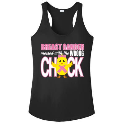 Breast Cancer Messed With The Wrong Chick Ladies PosiCharge Competitor Racerback Tank