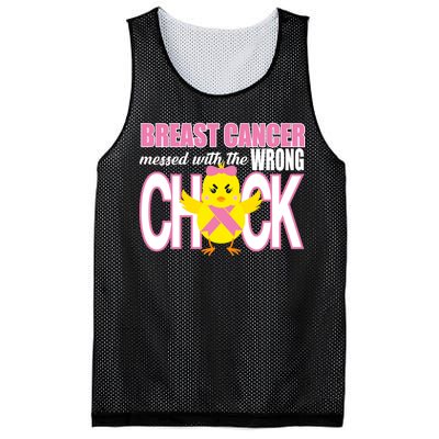 Breast Cancer Messed With The Wrong Chick Mesh Reversible Basketball Jersey Tank