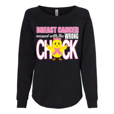 Breast Cancer Messed With The Wrong Chick Womens California Wash Sweatshirt