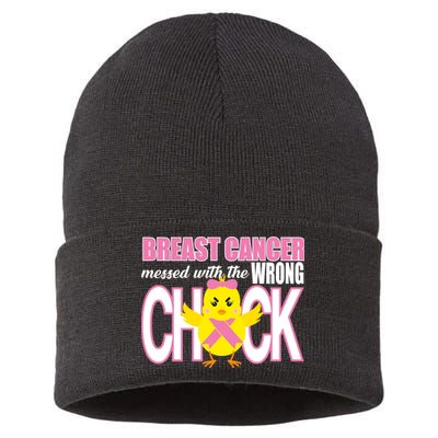 Breast Cancer Messed With The Wrong Chick Sustainable Knit Beanie