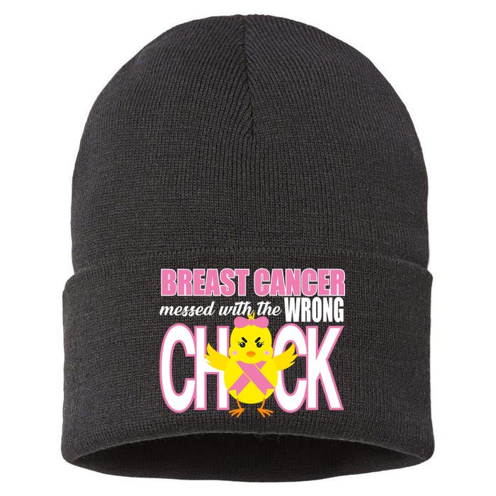 Breast Cancer Messed With The Wrong Chick Sustainable Knit Beanie