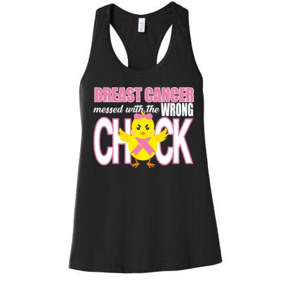 Breast Cancer Messed With The Wrong Chick Women's Racerback Tank