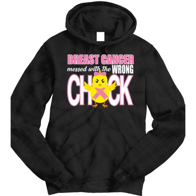 Breast Cancer Messed With The Wrong Chick Tie Dye Hoodie
