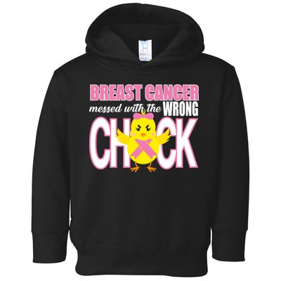 Breast Cancer Messed With The Wrong Chick Toddler Hoodie