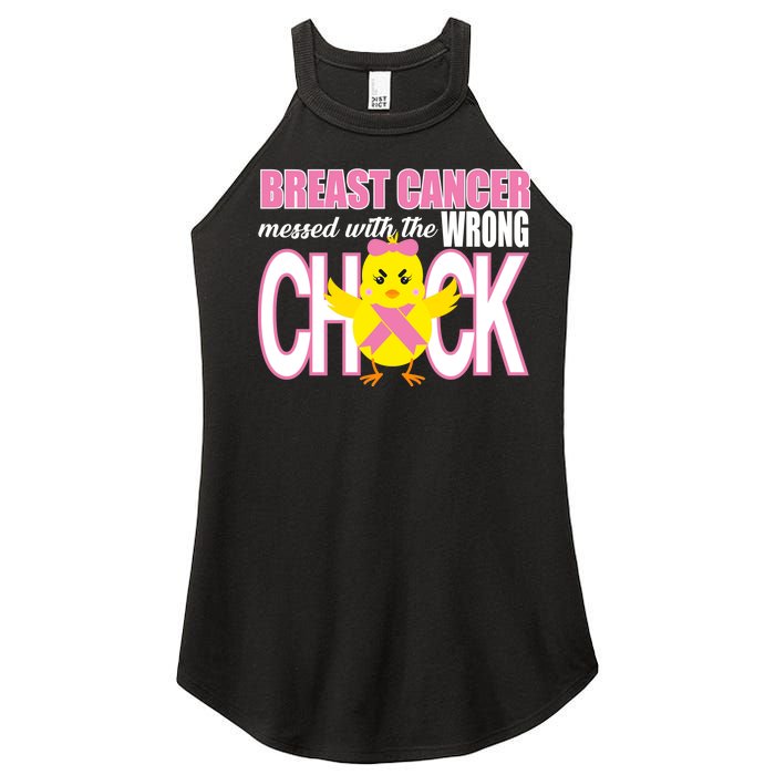 Breast Cancer Messed With The Wrong Chick Women's Perfect Tri Rocker Tank