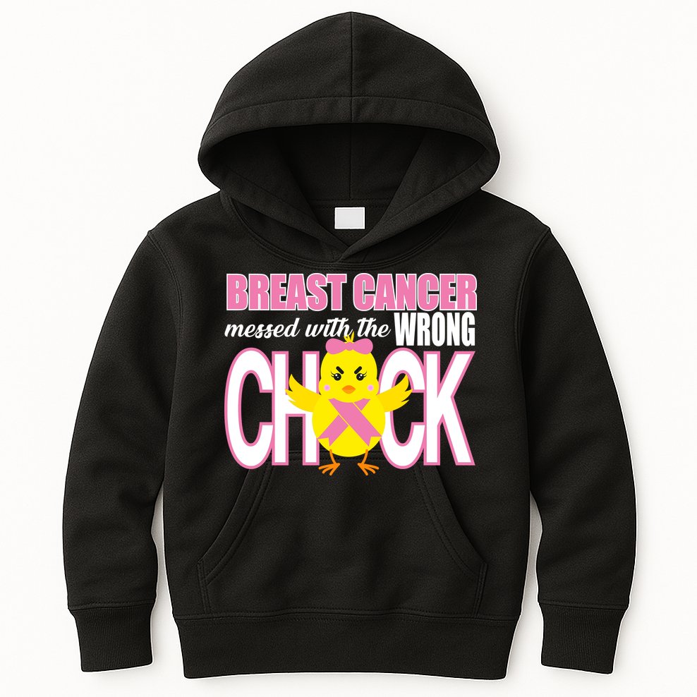 Breast Cancer Messed With The Wrong Chick Kids Hoodie