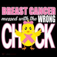 Breast Cancer Messed With The Wrong Chick Short Acrylic Beanie
