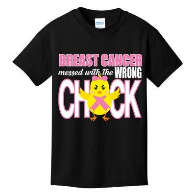 Breast Cancer Messed With The Wrong Chick Kids T-Shirt