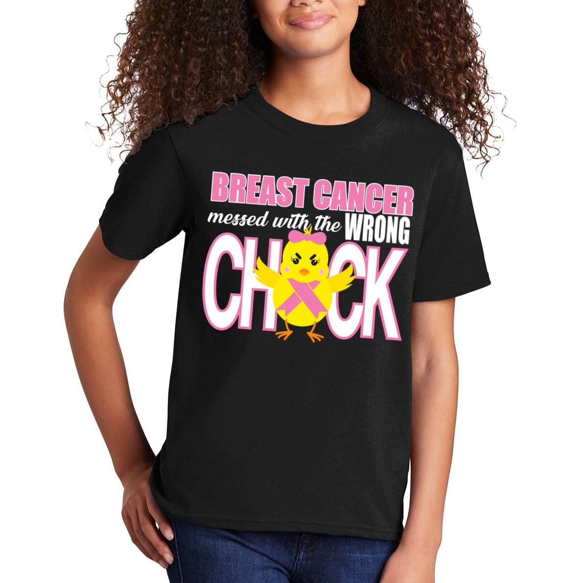 Breast Cancer Messed With The Wrong Chick Kids T-Shirt