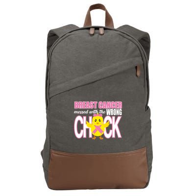 Breast Cancer Messed With The Wrong Chick Cotton Canvas Backpack