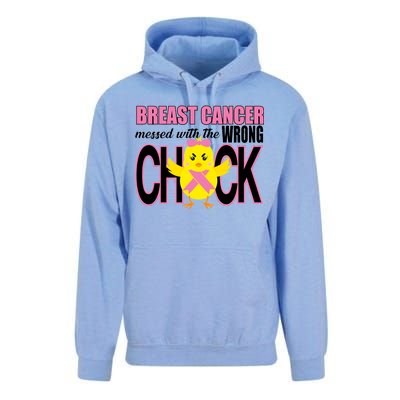 Breast Cancer Messed With The Wrong Chick Unisex Surf Hoodie