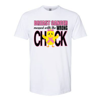 Breast Cancer Messed With The Wrong Chick Softstyle CVC T-Shirt