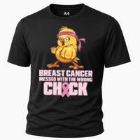 Breast Cancer Messed With The Wrong Chick Funny Cooling Performance Crew T-Shirt
