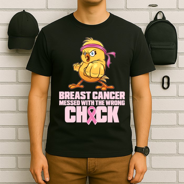 Breast Cancer Messed With The Wrong Chick Funny T-Shirt