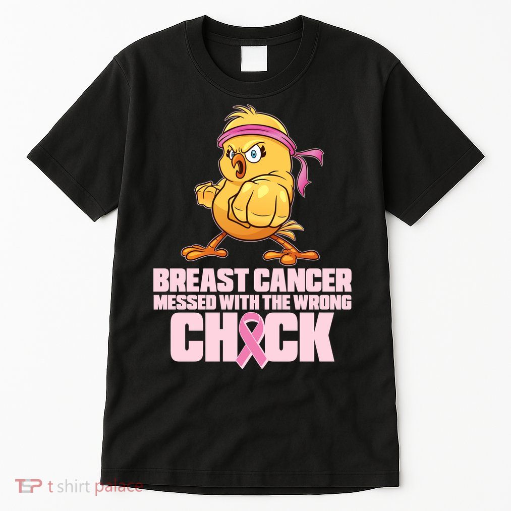 Breast Cancer Messed With The Wrong Chick Funny Tall T-Shirt