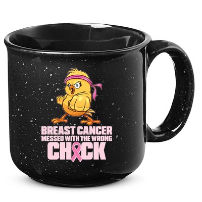 Breast Cancer Messed With The Wrong Chick Funny 15oz Campfire Ceramic Mug