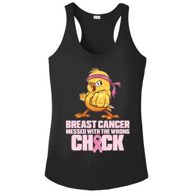 Breast Cancer Messed With The Wrong Chick Funny Ladies PosiCharge Competitor Racerback Tank