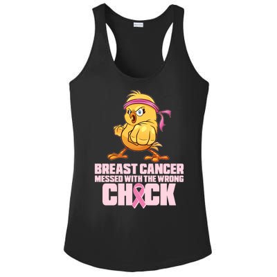 Breast Cancer Messed With The Wrong Chick Funny Ladies PosiCharge Competitor Racerback Tank